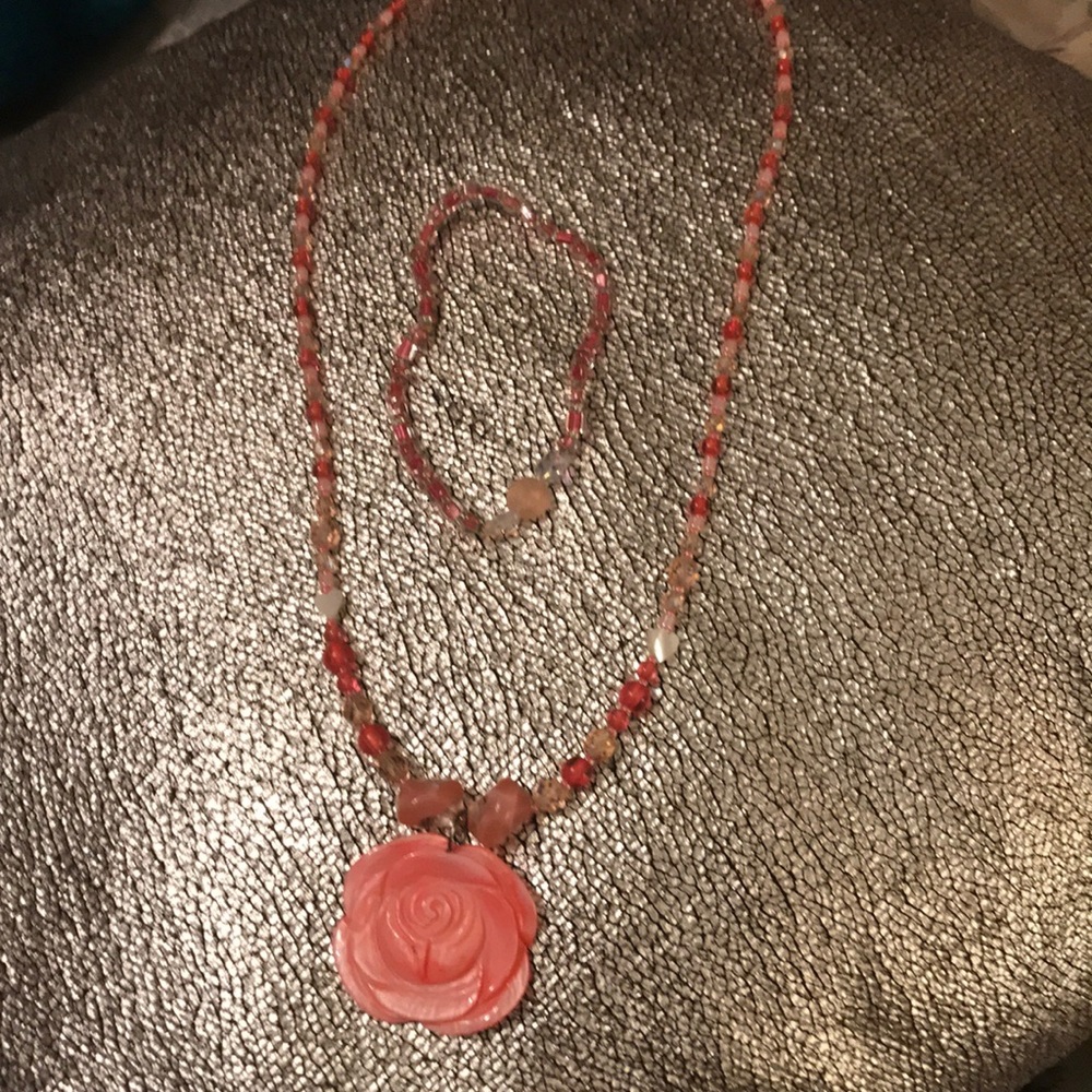 One of a kind handmade Necklace with bracelet set